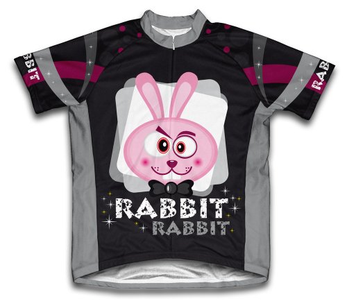 Black Magic Rabbit Short Sleeve Cycling Jersey for Youth - Size M