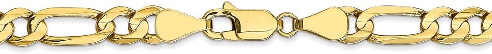 Solid 10K Yellow Gold 5.25mm Light Figaro Chain Bracelet/Anklet - Image 4