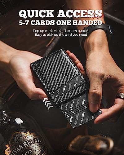 DUGRAFT Card Holder Wallet for Men, Minimalist Pop up Wallet RFID Blocking Slim Card Wallet Holds 10 Cards and Notes2