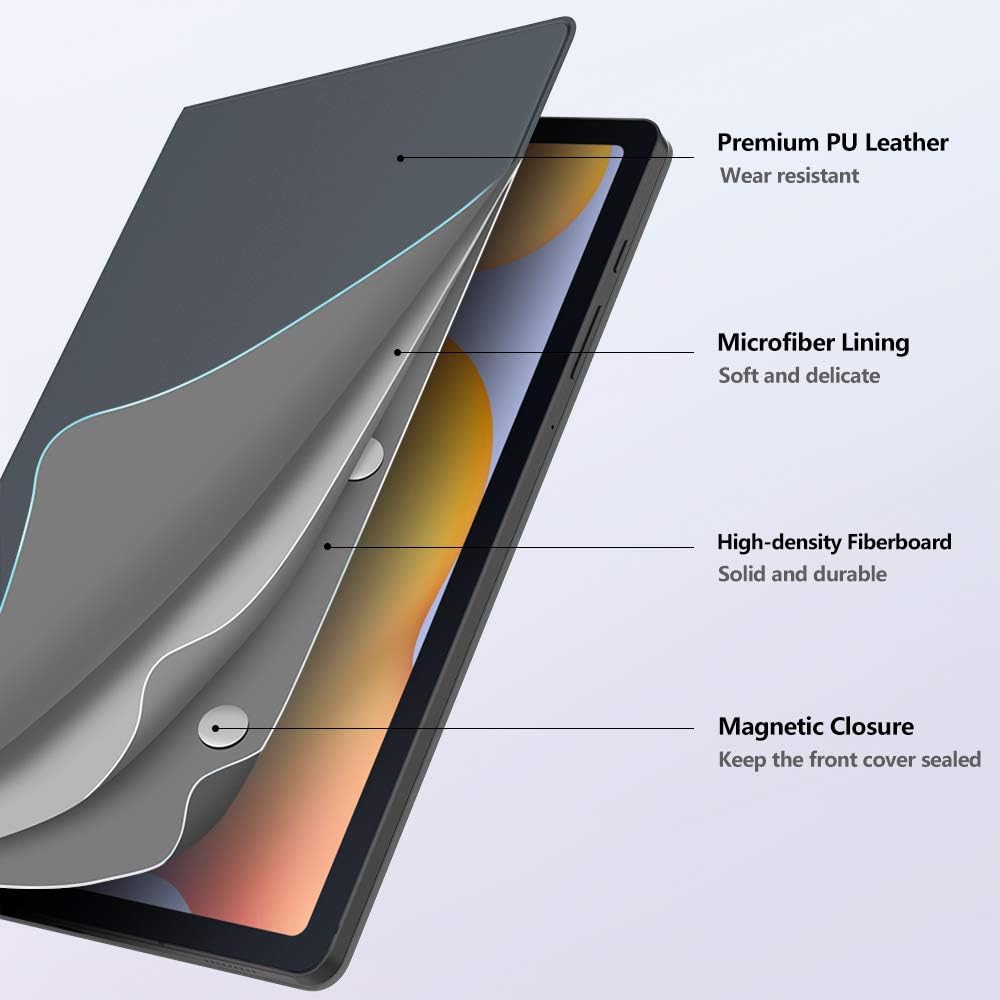 MoKo Case Compatible with Galaxy Tab S6 Lite 2020, Ultra-Slim Smart Folio Shell Cover Magnetic Absorption Case Fit Samsung Galaxy Tab S6 Lite 10.4 2020 SM-P610/P615 ONLY - Space Gray