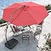 Grand patio 12FT Outdoor Cantilever Umbrella Large Round Aluminum Offset Umbrella with Base for Garden Deck Patio (Red, 12 FT)
