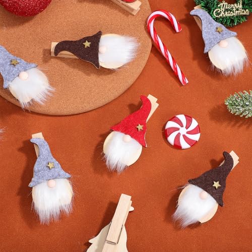 Clips de madera para manualidades navideñas y envoltorios de regalos 8