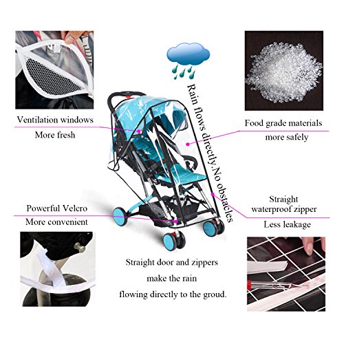 image for AncBace Baby Stroller Rain Cover Weather Shield Accessories Universal 