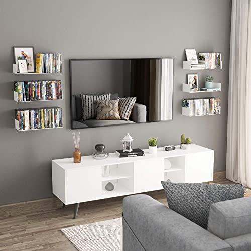 Wallniture Bali White U-Shaped Floating Shelves Set #TOP12