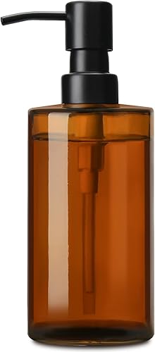 Dispensador de Jabón de Vidrio Ámbar GMISUN, Dispensador de Jabón de Manos para Baño, Dispensadores de Jabón para Cocina, Botella de Vidrio de