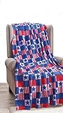 Faith, Hope, Love Home Décor July 4Th USA American Pride Collection Microplush Throw Blanket (50' X 60') - Patriotic Patchwork Blue, White and Red Throw