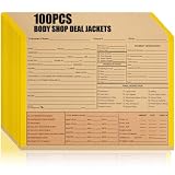 Glenmal 100 Stück Body Shop Deal Jackets 30,5 x 24,5 cm mit 1,27 cm Erweiterungslasche für Fahrzeughändler, Gelber Rand, Kraftpapier, Autodatei, Ordner, Dokument für Service, Reparatur, Händlerbedarf