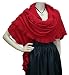 Poncho tradicional con volantes de cachemir rojo Talla única