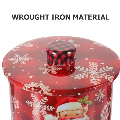 Bocal à bonbons de Noël en tôle avec finition soignée et structure antichoc