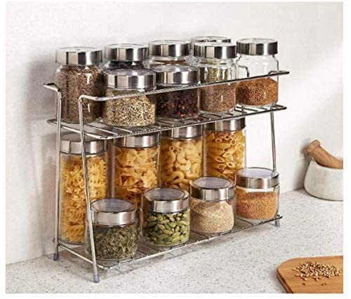 2-Tier Trolley Basket - Stainless Steel Storage -1 2-Tier Trolley Basket - Stainless Steel Storage -1