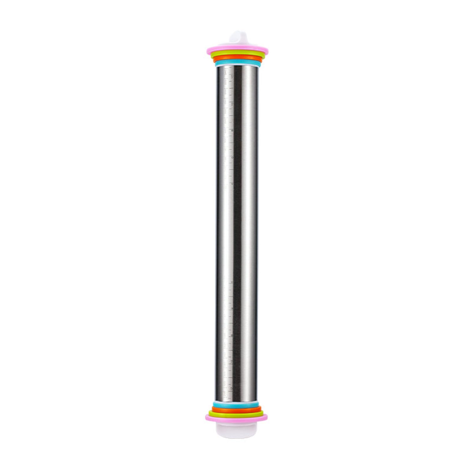 yanwuwa Thickness Stainless Steel Pastries Roller for Homes Kitchen Pizzas Dough Bread Rolling Pin for Household Nonstick Kitchen Rolling Pin for Baking