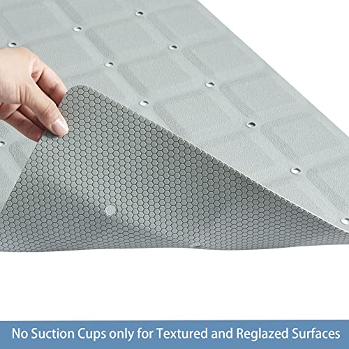 Webos Foldable Silicone Bathtub Mat: Jumbo Size Heavy Duty Safety Bath Mat for Tub Without Suction Cups Non Slip Bath & Shower Mat for Textured, Reglazed, Refinished Tub (Grey, 35.8 x 17.7) by Webos - Image 4