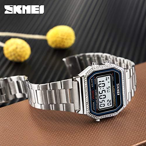 Gosasa Classic Unisex Women's Men's Digital Multifunction Sports Watch Stainless Steel Band Square Waterproof Electronic Led Watch - Image 5