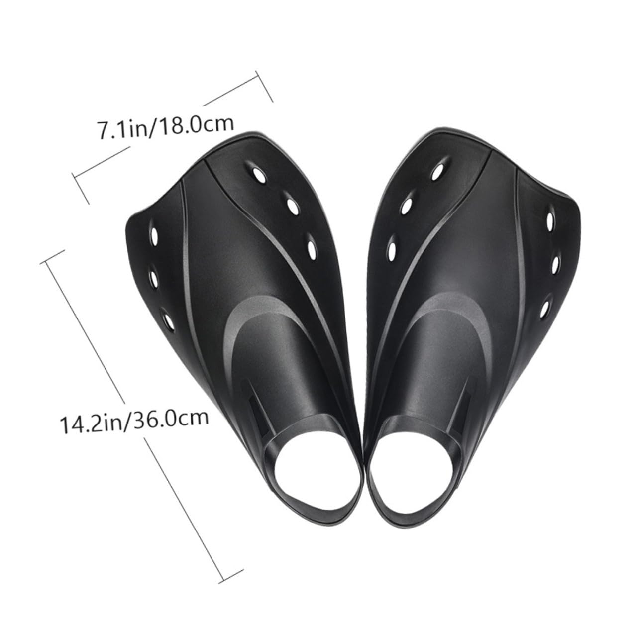 Pinne Corte da Nuoto Regolabili Unisex Nere, Adulto