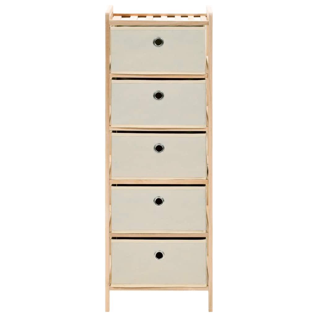 ZEYUAN Armadietto in Cedro con 5 Cesti in Tessuto Beige,Mobili,Armadietti e portaoggetti,Armadietti e stipi(SPU:246434)