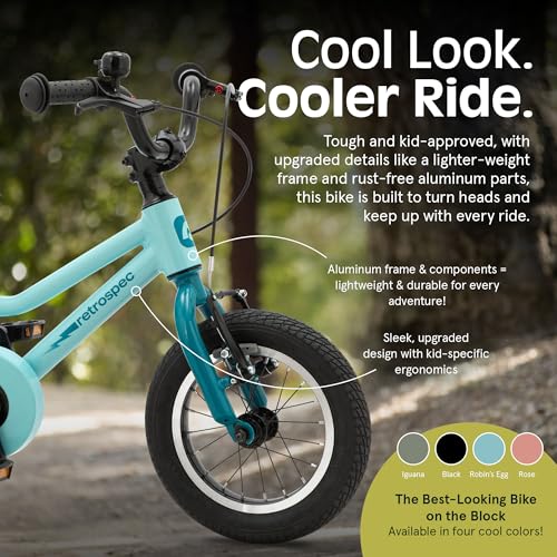 Image of Retrospec Koda Plus Kids Bike for Boys & Girls Ages 2-3 Years - 12 inch Children's Bicycle, Adjustable Seat & Handlebars, Removable Training Wheels, Front Hand Brakes, Rear Coaster Brake & Safety Bell