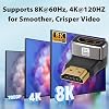 Cyberguys! 2 Unidades Adaptador HDMI 90 Grados, Acoplador HDMI Ángulo Recto 90 y 270, 8K@60Hz, 4K@120Hz, Soporte 3D, Compatible HDMI 2.1, Bañado en Oro 24K, Compacto y Duradero 8
