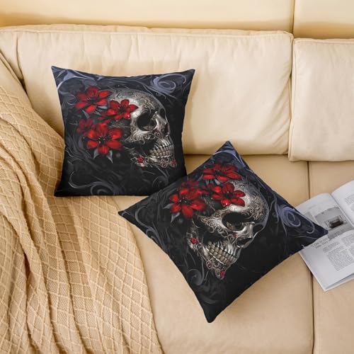 Housse de coussin gothique avec fermeture éclair et impression 3D durable - 3