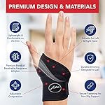 Doctor Developed Wrist Brace, Wrist Wraps for Carpal Tunnel Arthritis, Tendonitis, Hand Support, Ideal for Fitness, Weightlifting - Handbook Included (Wrist Brace 1 Pack) - Image 4