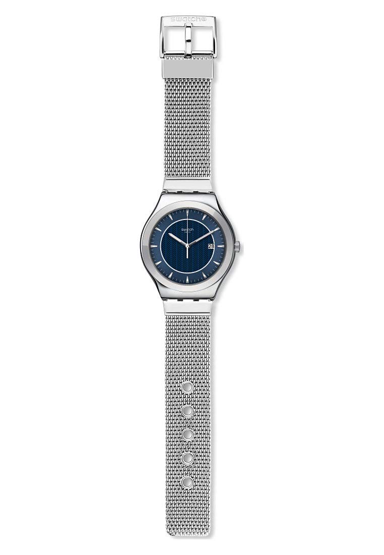Swatch YWS449MB - Reloj analógico de Cuarzo con Correa de Acero Inoxidable para Hombre