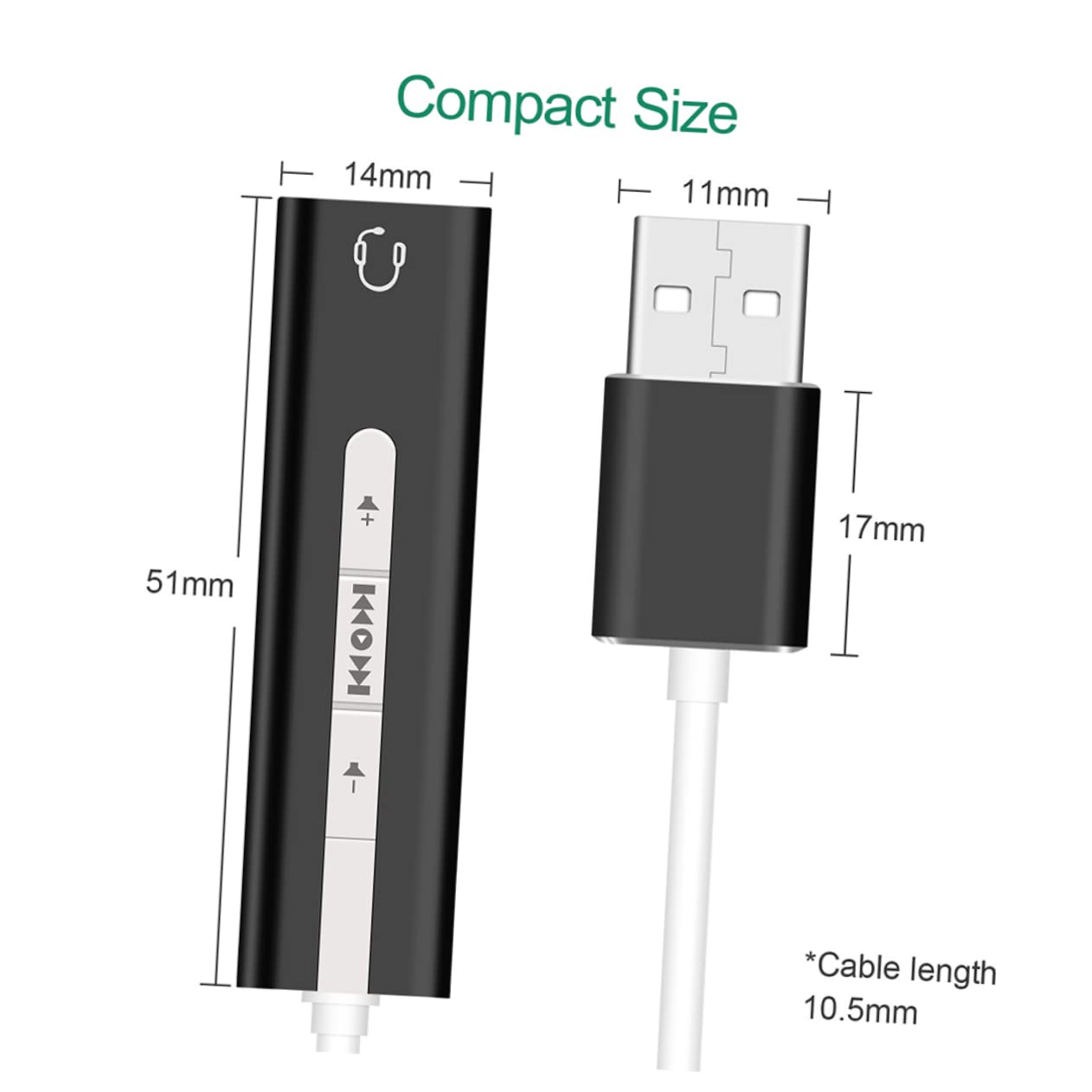 BESTonZON 3pezzi Adattatore Audio Usb Con Surround Per Microfono e Cuffie Compatibile Con Computer Design Facile Controllo Volume Ottimizzato Per Durabilità e Affidabilità