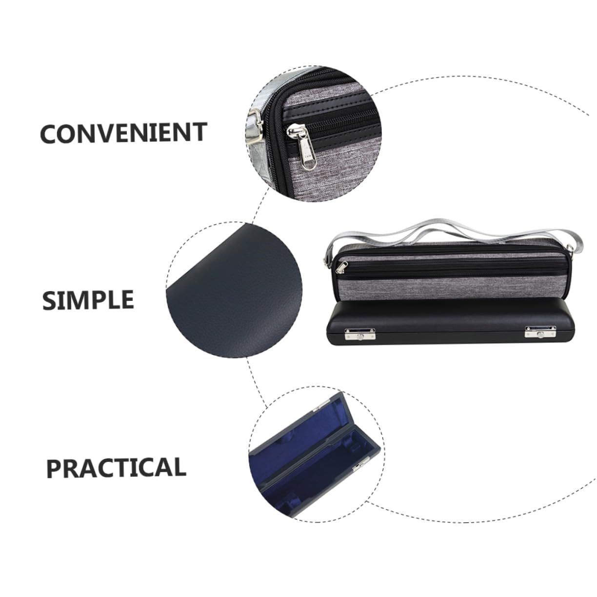 Didiseaon 1set Borsa Pratica Per Flauto Con Fodera Set Completo Per Strumenti Fiato Per Studenti e Musicisti