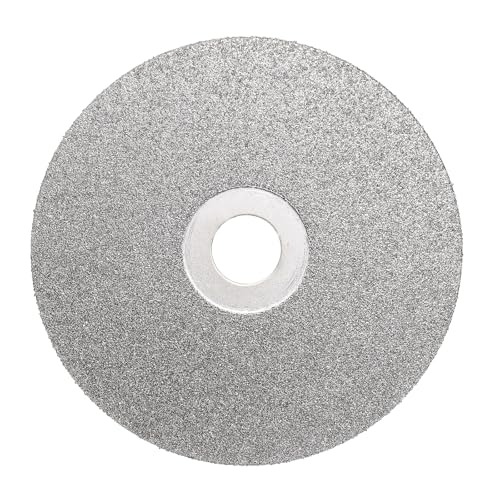 HARFINGTON Diamond Flat Lap Disc 4 x 5/8 Arbor 80 Grit Abrasive Diamond Coated Grinding Wheel for Grinding Sanding Lapping Polishing Ceramics Glass Stones Gemstone