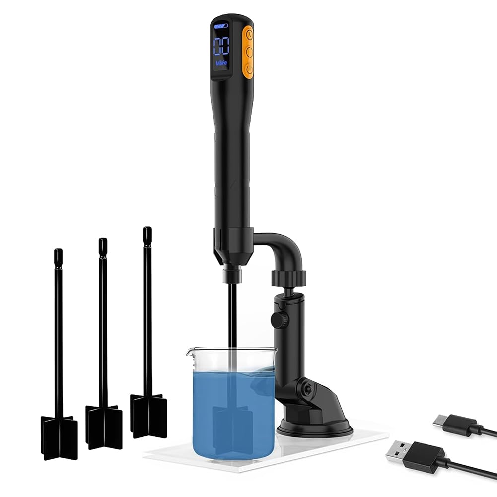 Ctrlzs Upgraded Resin Mixer, Epoxy Resin Electric Stirrer, Paint Mixer & Timed Epoxy Resin Mixer With Mixer Stand