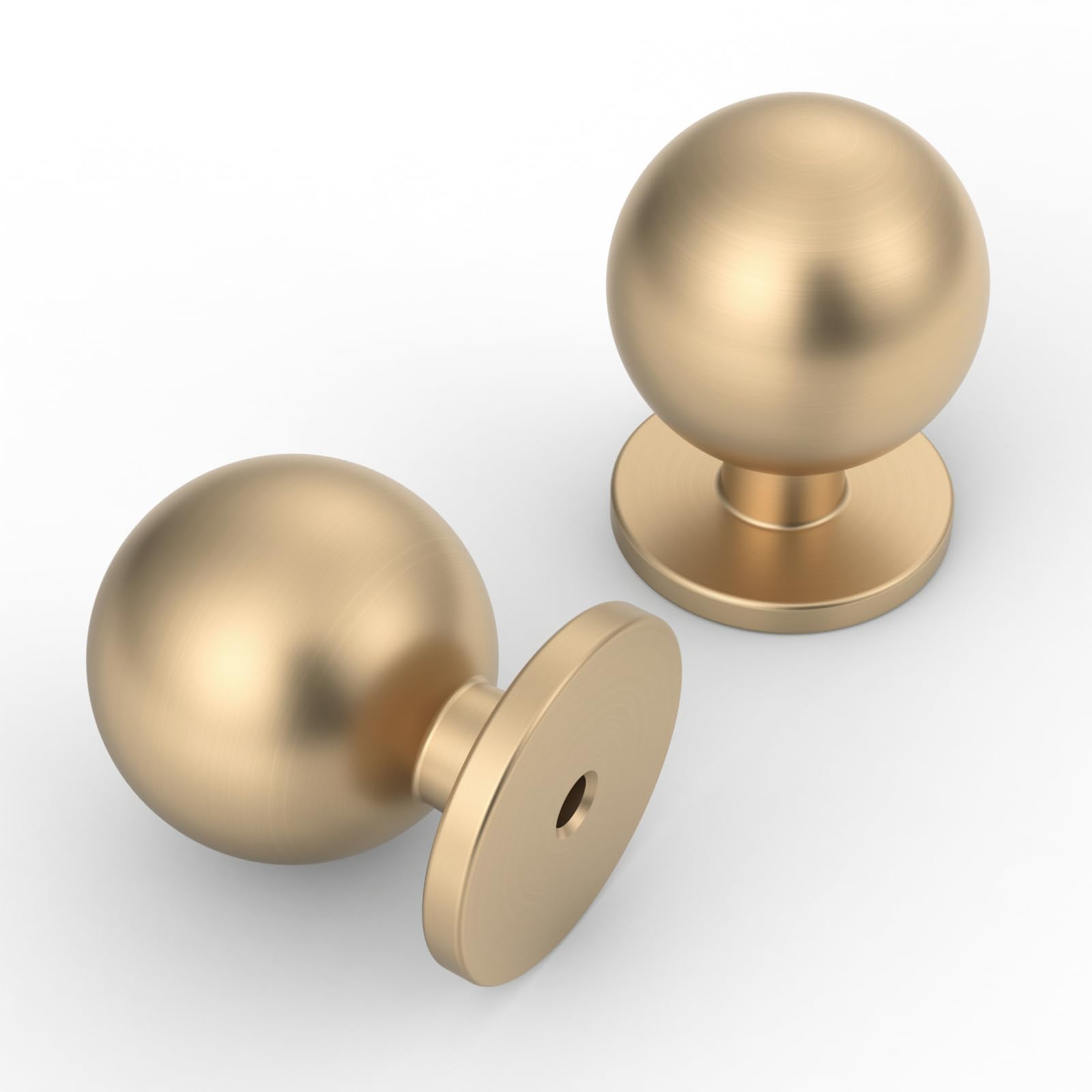 9BUILD 10 Pack 1.2 Inch Brushed Brass Cabinet Knobs Kitchen Cabinet Knobs Gold Drawer Knobs Round Dresser Knobs Kitchen Knobs for Cabinets Gold Knobs for Cabinets and Drawers