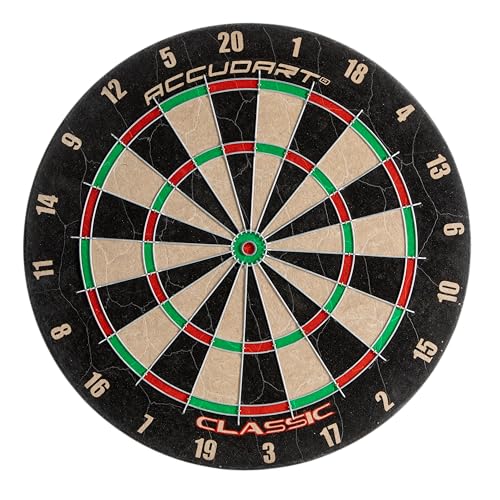 Accudart Classic 18 Bristle Dartboard - Self-Healing, Staple-Free Bullseye for Steel Tip Darts