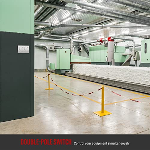 Enerlites 20 Amp Double-Pole Toggle Light Switch, 20A 120/277V, Self-Grounding, Industrial Grade, Ul Listed, 82200-W, White #TOP6