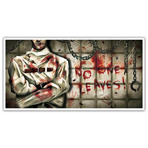 Halloween Plastic Asylum Banner