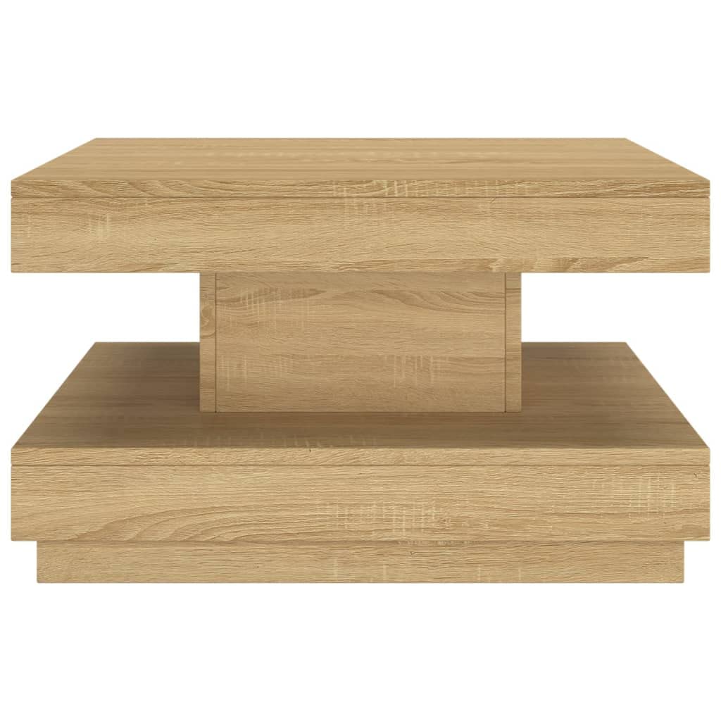 vidaXL Mesa de Centro Mueble Sofá Auxiliar Habitación Decorativa Dormitorio Salón Sala Oficina Despacho Estante Casa Hogar de MDF Marrón Claro