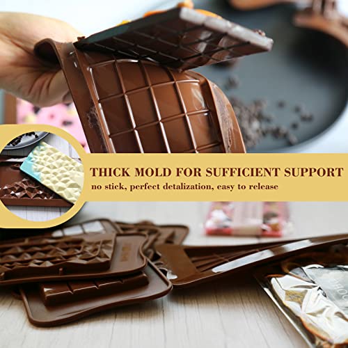 Chocolate Bar Molds 100PCS Set Silicone Candy Mold With Smoother Baking Scraper, Wrappers and Packaging Stickers, DIY Food Kits Ideal Gift for Snap Chocolate Wax Lover Boyfriend Mom Valentine\'s Day