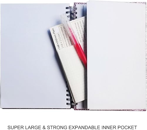 Miniatura 3 de Cuaderno de espiral, cuaderno rosa brillante, paquete de 2 diarios de tapa dura para tomar notas, papel grueso, 180 páginas, 8.2 x 6 pulgadas