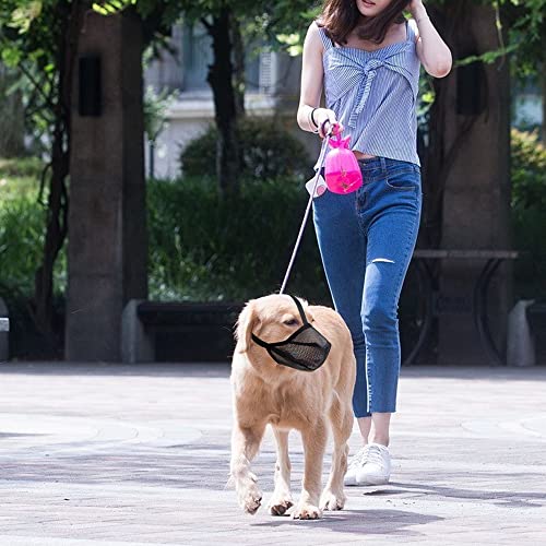 Image of Dog Muzzle, Soft Mesh Covered Muzzles for Small, Medium, Large and X-Large Dogs, Muzzle with Adjustable Straps, Prevent Barking, Biting, and Accidental Ingestion (Black, Large)