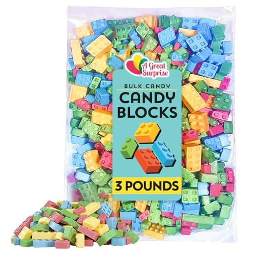 Building Blocks Candy - 3 Pound Bag - Building Block Candies - Candy Bricks Assorted Flavors - Edible Blocks Assorment