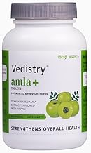 Charak Vedistry Amla+ With Piperine,Promote Skin & Hair Health,Anti-Oxidant & Anti-Aging,Boosts Immunity,100% Pure Herbs Used,Rich In Vitamin C,Digestion Tablet (60 Tablet-Pack Of 1)