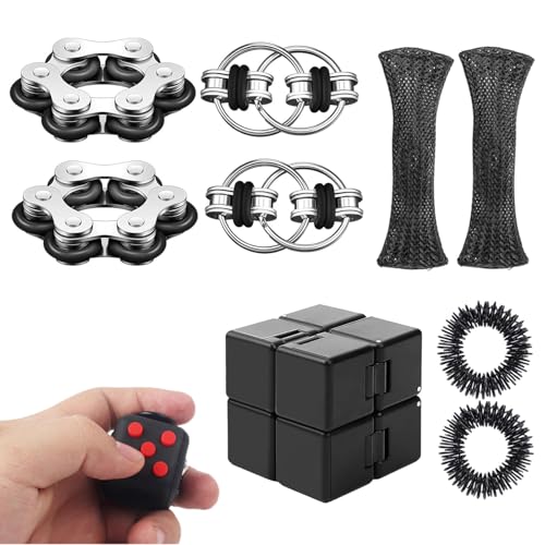 Fidget Cube, 10 teiliges Anti Stress Spielzeug Set für Erwachsene and Kinder, Spielzeug zur Entspannung, Förderung der Konzentration, Für Schule, Büro, Reise, Jederzeit Entspannen