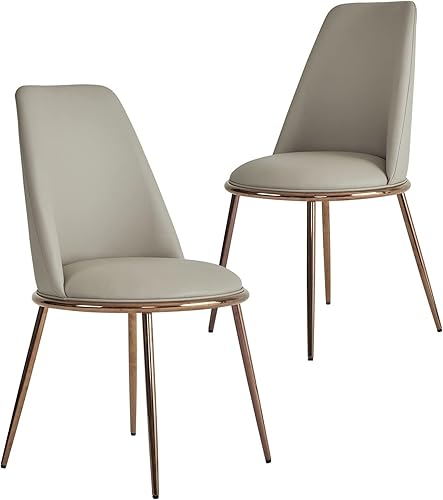 Sepnine Juego de 2 sillas de comedor, sillas laterales tapizadas de piel sintética, modernas sillas de cocina, sillas de tocador con patas de oro disponible en Yaxa Colombia