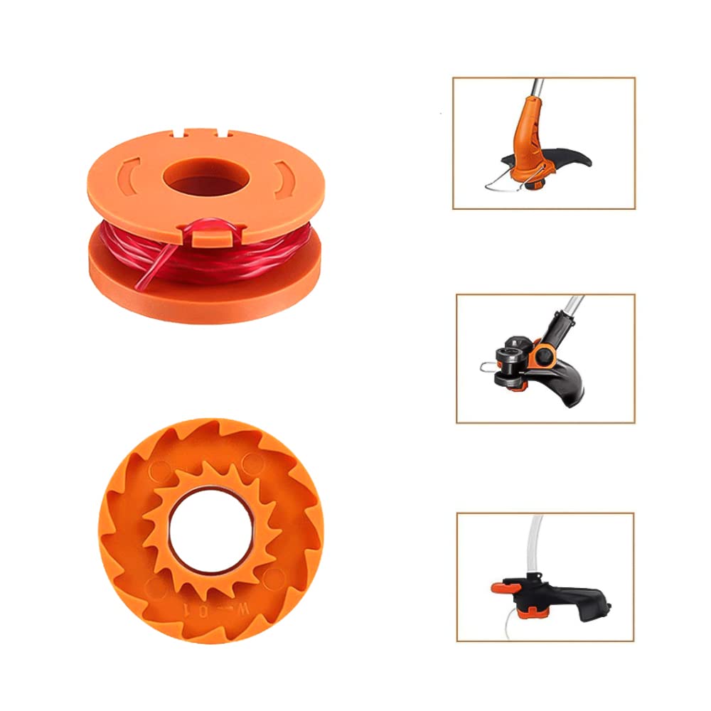8 Pièces Bobine Fil Coupe Bordure Remplacements, 2 Couvercle De Bobine, Coupe De 3m, Compatible Avec Les Débroussailleuses Et Coupe-Bordures WA0004. 1/WA0010 1,65mm (8 PCS