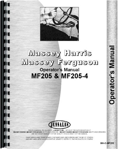 Operators Manual Massey Ferguson 205-4 205 Diesel Compact Tractor      Plastic Comb