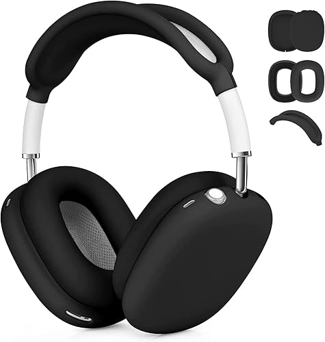 Funda compatible con Airpods Max, silicona suave 3 en 1, antiarañazos, almohadillas para los oídos, accesorios para la diadema, funda protectora