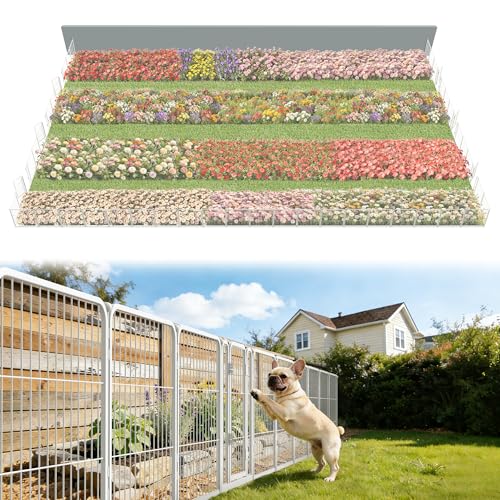 Image of FXW Garden Fence Outdoor for the Yard - 24in(H) x 91.3ft(L) Heavy Duty Metal Animal Barrier for Dog, No Dig Decorative Dog Fence, 48 Panels, White