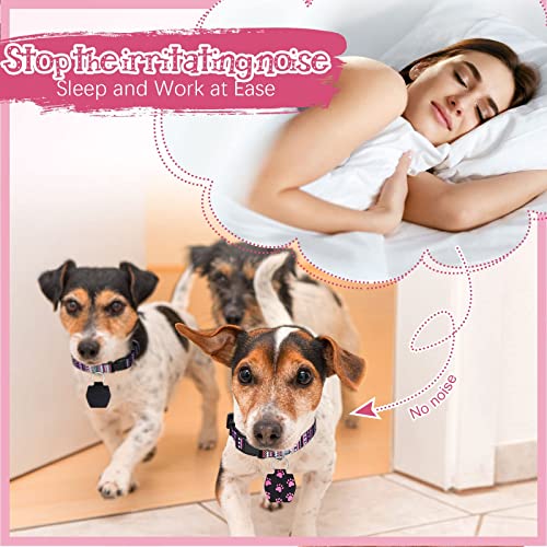 6 Pieces Dog Tag Holder Portable Pet Id Tag Soundless Dog Tag Silencer Bag Cover With Rings Quiet Dog Tag Bag Protector For Dogs Cats Pets (Paw Style) #TOP2