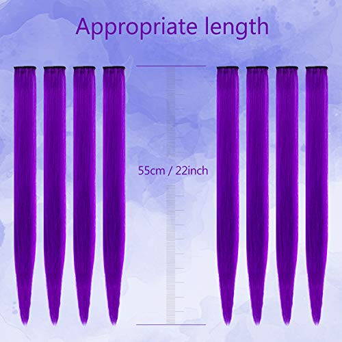 image for TOFAFA 22 inch Colored Hair Extensions Straight Hairpiece, Multi-color