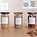 6 Set Glass Pantry Storage Jars with Acacia Airtight Lid - 23oz Thicken Glass Kitchen Canisters with 132 Pantry Labels - Clear Glass Food Storage Containers with Wood Lid for Tea,Sugar,Cookie,Coffee