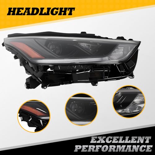 Jecoupoon DRL Projector Headlights Compatible with Highlander 2020 2021 2022 2023 Headlamp Driver & Passenger Side 811500E470 811100E470 by Jecoupoon - Image 2