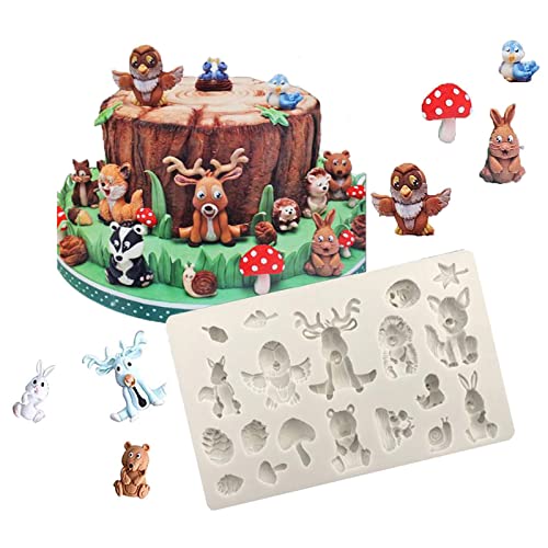 3D Tierformen Silikon Schokoladenformen, DIY Backen Fondant Formen, Tiere Silikonform zum Dekorieren von Schokoladenkuchen zum Basteln