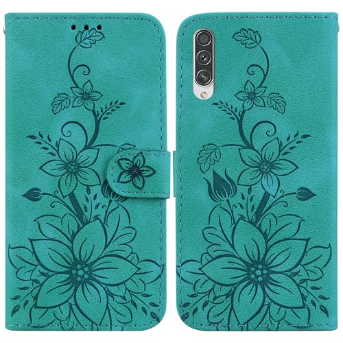 Compatible con Samsung Galaxy A70 A705FN El Soporte se Puede Girar Funda,Compatible con Samsung Galaxy A70s A707F Estuche Billetero con Ranura para Tarjetas Green
